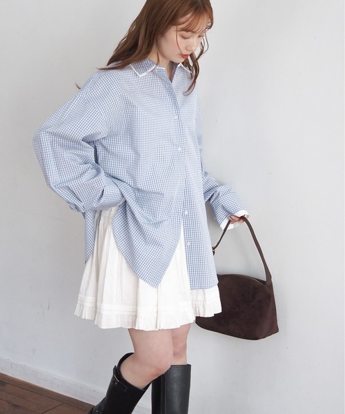 tiptop(ティップトップ)の「襟レイヤードマルチWAYシャツ(シャツ/ブラウス・レディース・ブルー/ホワイト系その他/ブルー系その他/イエロー・FREE)」の15枚目の写真