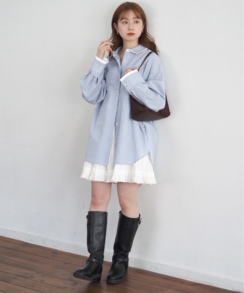 tiptop(ティップトップ)の「襟レイヤードマルチWAYシャツ(シャツ/ブラウス・レディース・ブルー/ホワイト系その他/ブルー系その他/イエロー・FREE)」の16枚目の写真