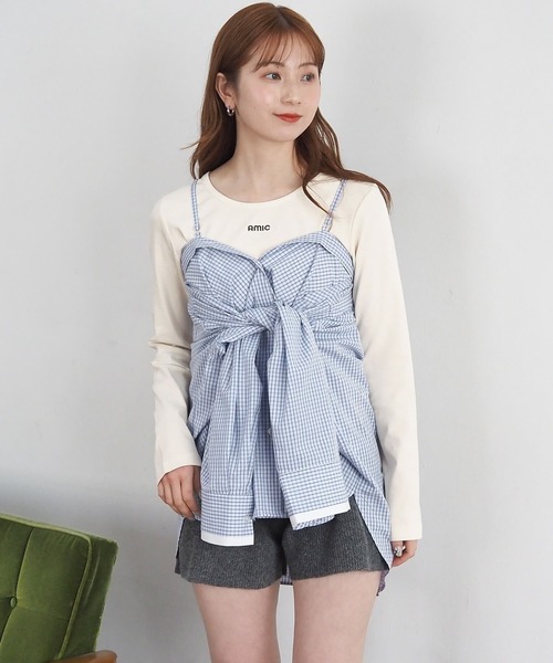 tiptop(ティップトップ)の「襟レイヤードマルチWAYシャツ(シャツ/ブラウス・レディース・ブルー/ホワイト系その他/ブルー系その他/イエロー・FREE)」の21枚目の写真