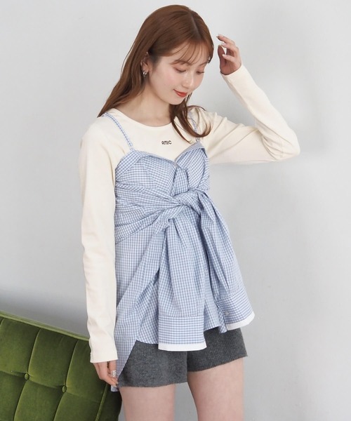 tiptop(ティップトップ)の「襟レイヤードマルチWAYシャツ(シャツ/ブラウス・レディース・ブルー/ホワイト系その他/ブルー系その他/イエロー・FREE)」の22枚目の写真