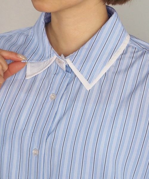 tiptop(ティップトップ)の「襟レイヤードマルチWAYシャツ(シャツ/ブラウス・レディース・ブルー/ホワイト系その他/ブルー系その他/イエロー・FREE)」の8枚目の写真