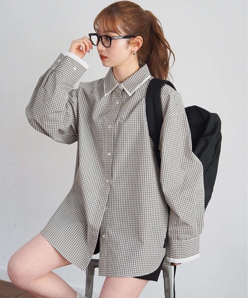 tiptop(ティップトップ)の「襟レイヤードマルチWAYシャツ(シャツ/ブラウス・レディース・ブルー/ホワイト系その他/ブルー系その他/イエロー・FREE)」の22枚目の写真