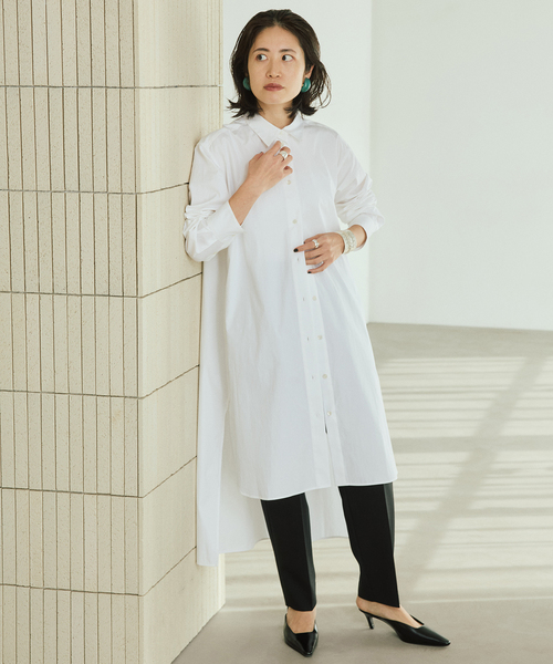 VERMEIL par iena（ヴェルメイユパーイエナ）の「Long シャツ（ワンピース・レディース・ピンク/ホワイト/ベージュ・FREE）」の7枚目の写真