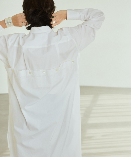 VERMEIL par iena（ヴェルメイユパーイエナ）の「Long シャツ（ワンピース・レディース・ピンク/ホワイト/ベージュ・FREE）」の8枚目の写真