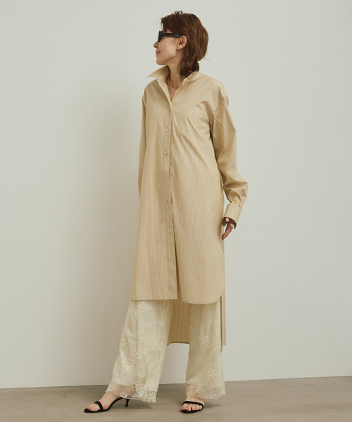 VERMEIL par iena（ヴェルメイユパーイエナ）の「Long シャツ（ワンピース・レディース・ピンク/ホワイト/ベージュ・FREE）」の10枚目の写真