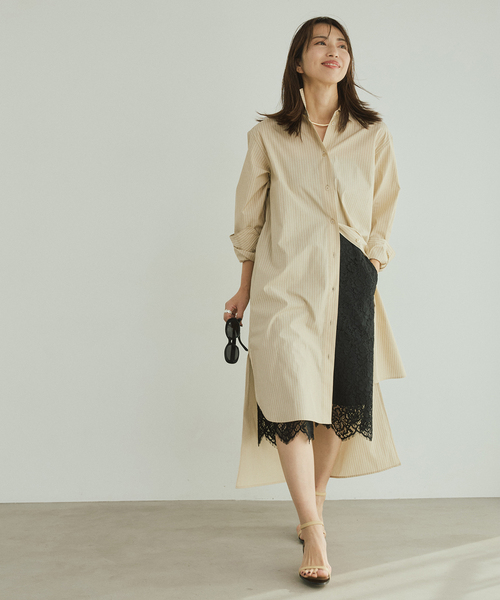 VERMEIL par iena（ヴェルメイユパーイエナ）の「Long シャツ（ワンピース・レディース・ピンク/ホワイト/ベージュ・FREE）」の16枚目の写真