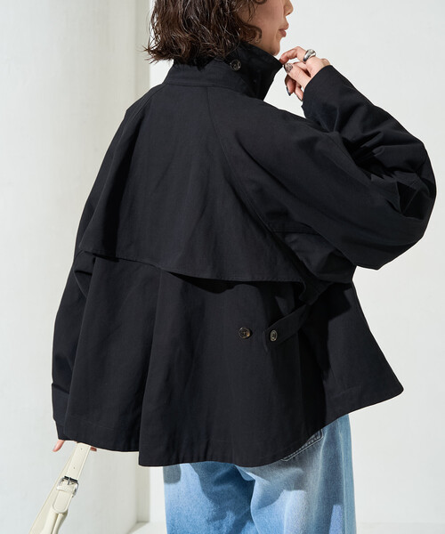 FREAK'S STORE（フリークスストア）の「限定展開　ショート フレア トレンチコート（トレンチコート・レディース・オリーブ/ブラック/ベージュ・ﾌﾘ-）」の6枚目の写真