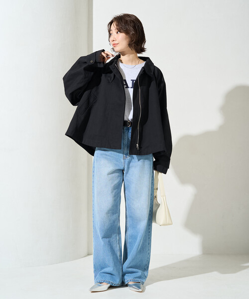 FREAK'S STORE（フリークスストア）の「限定展開　ショート フレア トレンチコート（トレンチコート・レディース・オリーブ/ブラック/ベージュ・ﾌﾘ-）」の7枚目の写真