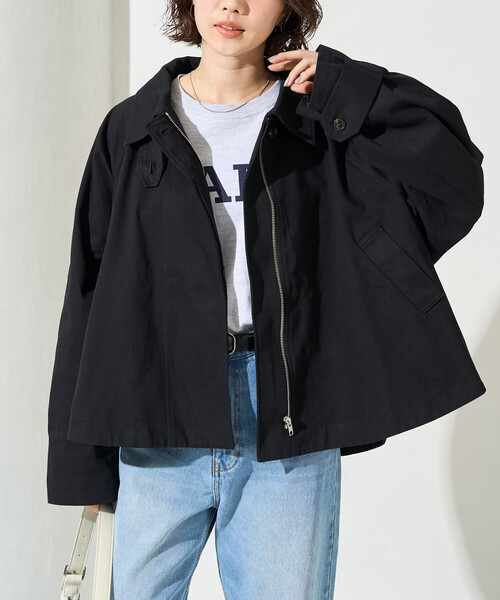 FREAK'S STORE（フリークスストア）の「限定展開　ショート フレア トレンチコート（トレンチコート・レディース・オリーブ/ブラック/ベージュ・ﾌﾘ-）」の15枚目の写真