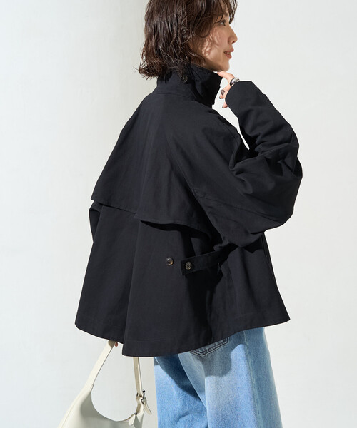 FREAK'S STORE（フリークスストア）の「限定展開　ショート フレア トレンチコート（トレンチコート・レディース・オリーブ/ブラック/ベージュ・ﾌﾘ-）」の17枚目の写真