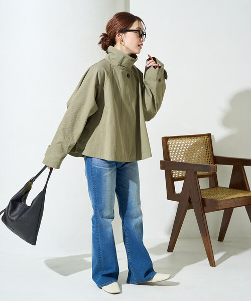 FREAK'S STORE（フリークスストア）の「限定展開　ショート フレア トレンチコート（トレンチコート・レディース・オリーブ/ブラック/ベージュ・ﾌﾘ-）」の19枚目の写真