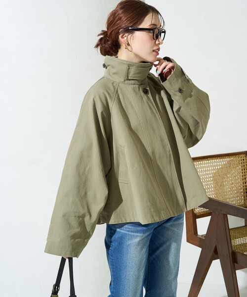 FREAK'S STORE（フリークスストア）の「限定展開　ショート フレア トレンチコート（トレンチコート・レディース・オリーブ/ブラック/ベージュ・ﾌﾘ-）」の20枚目の写真