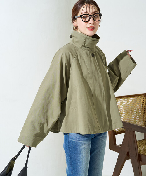 FREAK'S STORE（フリークスストア）の「限定展開　ショート フレア トレンチコート（トレンチコート・レディース・オリーブ/ブラック/ベージュ・ﾌﾘ-）」の21枚目の写真