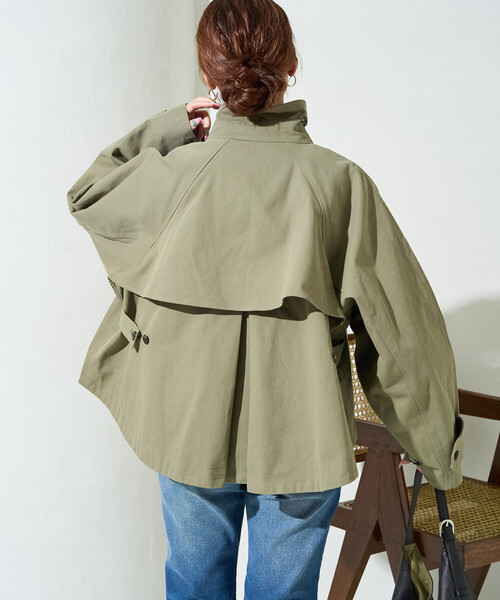 FREAK'S STORE（フリークスストア）の「限定展開　ショート フレア トレンチコート（トレンチコート・レディース・オリーブ/ブラック/ベージュ・ﾌﾘ-）」の22枚目の写真