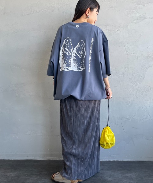 MARMOT（マーモット）の「【WEB先行予約】[Marmot/マーモット] 別注 ドローコード付き マーモットバックプリントTシャツ（Tシャツ/カットソー・レディース・ホワイト/ダークベージュ/ブルー・S/M/L/XL）」の12枚目の写真