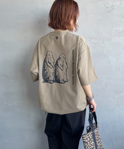 MARMOT（マーモット）の「【WEB先行予約】[Marmot/マーモット] 別注 ドローコード付き マーモットバックプリントTシャツ（Tシャツ/カットソー・レディース・ホワイト/ダークベージュ/ブルー・S/M/L/XL）」の20枚目の写真