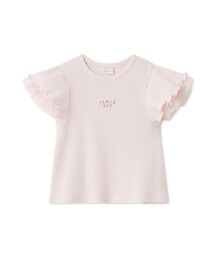 JAMIE KAY（ジェイミーケイ）の「リブチュールフリルトップス／オーガニックコットン（Tシャツ/カットソー）」