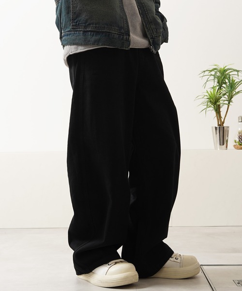 1111clothing（ワンフォークロージング）の「デニム ワイド カーブパンツ / Denim Wide Curve Pants（デニムパンツ・メンズ・ブラック/インディゴブルー・M/S/XL/L）」の7枚目の写真