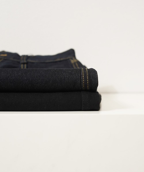 1111clothing（ワンフォークロージング）の「デニム ワイド カーブパンツ / Denim Wide Curve Pants（デニムパンツ・メンズ・ブラック/インディゴブルー・M/S/XL/L）」の16枚目の写真