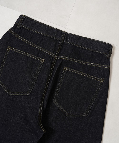 1111clothing（ワンフォークロージング）の「デニム ワイド カーブパンツ / Denim Wide Curve Pants（デニムパンツ・メンズ・ブラック/インディゴブルー・M/S/XL/L）」の20枚目の写真