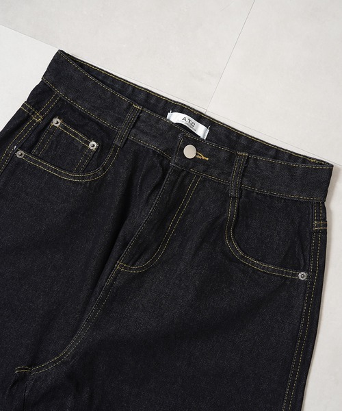 1111clothing（ワンフォークロージング）の「デニム ワイド カーブパンツ / Denim Wide Curve Pants（デニムパンツ・メンズ・ブラック/インディゴブルー・M/S/XL/L）」の19枚目の写真