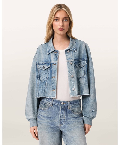 ALLSAINTS(オールセインツ)の「ANDERS TERRY ILLUSION SHACKET | ANDERS テリー イリュージョン シャケット(シャツ/ブラウス・レディース・インディゴブルー・4/6/8/10)」の1枚目の写真
