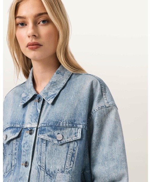 ALLSAINTS(オールセインツ)の「ANDERS TERRY ILLUSION SHACKET | ANDERS テリー イリュージョン シャケット(シャツ/ブラウス・レディース・インディゴブルー・4/6/8/10)」の2枚目の写真