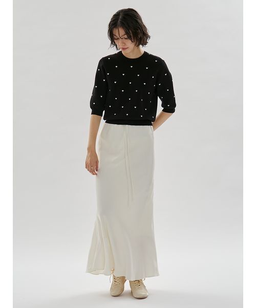 emmi(エミ)の「【HEART】 eco ハーフスリーブハートジャガードニット【アンサンブル可能】(ニット/セーター・レディース・グレー/レッド/ブラック/アイボリー・F)」の17枚目の写真