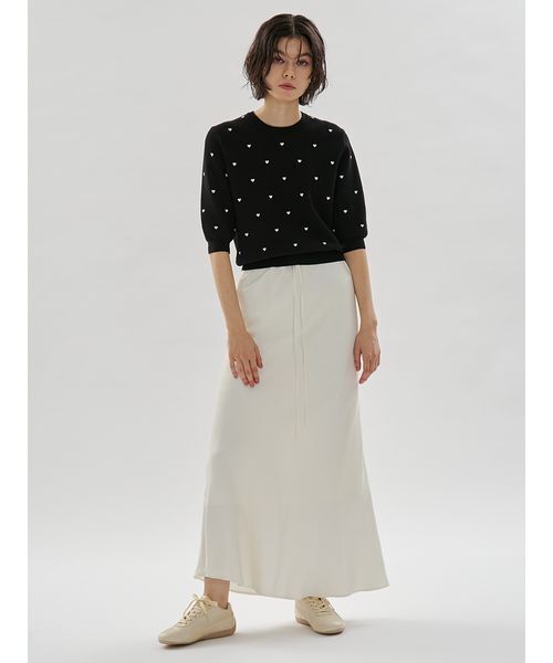 emmi(エミ)の「【HEART】 eco ハーフスリーブハートジャガードニット【アンサンブル可能】(ニット/セーター・レディース・グレー/レッド/ブラック/アイボリー・F)」の18枚目の写真