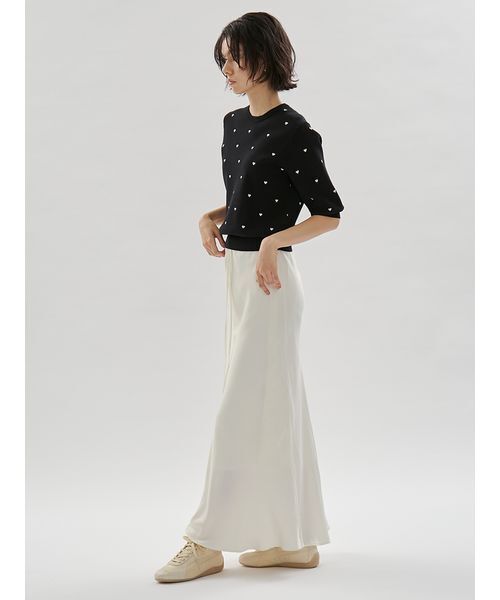 emmi(エミ)の「【HEART】 eco ハーフスリーブハートジャガードニット【アンサンブル可能】(ニット/セーター・レディース・グレー/レッド/ブラック/アイボリー・F)」の20枚目の写真