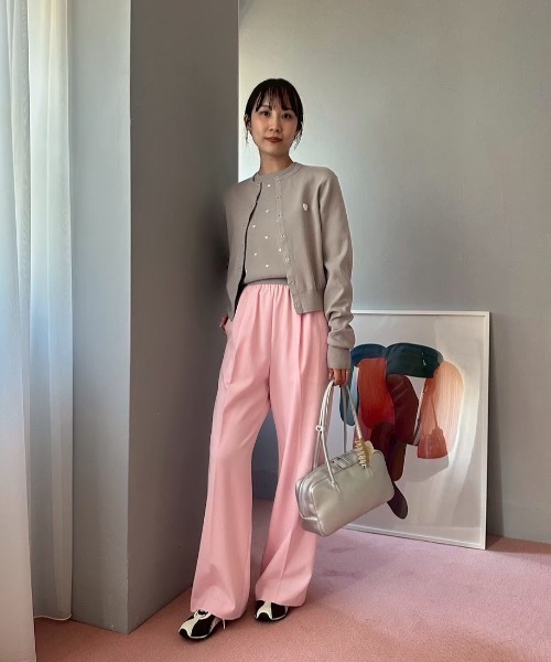 emmi(エミ)の「【HEART】 eco ハーフスリーブハートジャガードニット【アンサンブル可能】(ニット/セーター・レディース・グレー/レッド/ブラック/アイボリー・F)」の9枚目の写真