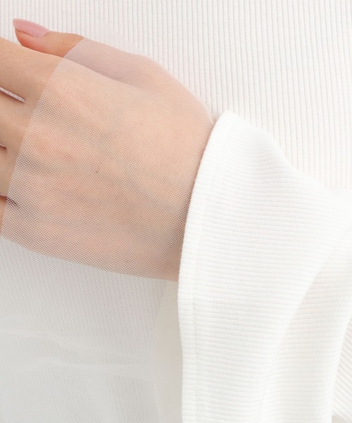 Andemiu（アンデミュウ）の「ソデチュールフレアカットソー645352（Tシャツ/カットソー・レディース・オフホワイト/ブルー/ブラック/モカ・FREE）」の21枚目の写真