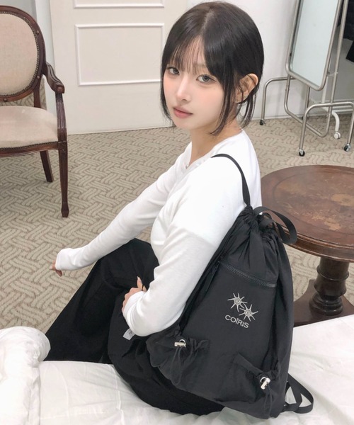 COIRIS_(コイリス)の「◇COIRIS◇ブランド直輸入正規品/エロア ミニストリングバックパック ELOA MINI STRING BACK PACK(バックパック/リュック・レディース・ブラック・FREE)」の3枚目の写真