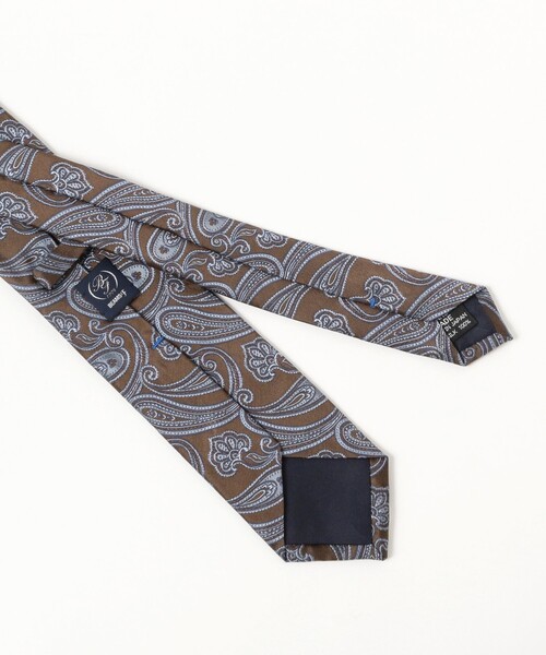 BEAMS F（ビームスエフ）の「シルク ペイズリー柄 ジャカード ネクタイ（ネクタイ・メンズ・ブラウン/ネイビー・ONE SIZE）」の3枚目の写真