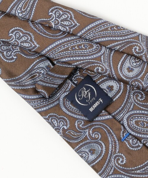 BEAMS F（ビームスエフ）の「シルク ペイズリー柄 ジャカード ネクタイ（ネクタイ・メンズ・ブラウン/ネイビー・ONE SIZE）」の4枚目の写真