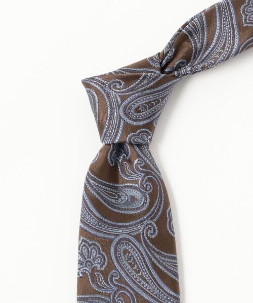 BEAMS F（ビームスエフ）の「シルク ペイズリー柄 ジャカード ネクタイ（ネクタイ・メンズ・ブラウン/ネイビー・ONE SIZE）」の5枚目の写真