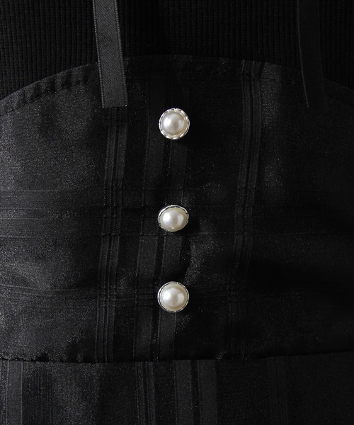 DearMyLoveRose（ディアマイラブローズ）の「デコルテオープンシアーチェックスカートドッキングワンピース【大きいサイズあり】（ワンピース・レディース・ブラック/ブルーグレー・L～LL/M-L/LL～3L）」の17枚目の写真