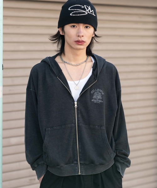 WEGO(ウィゴー)の「WEGO/【26年春夏新作】ワッフルZIPパーカー(パーカー・メンズ・オフホワイト/ブラック系その他・MEDIUM/LARGE)」の20枚目の写真