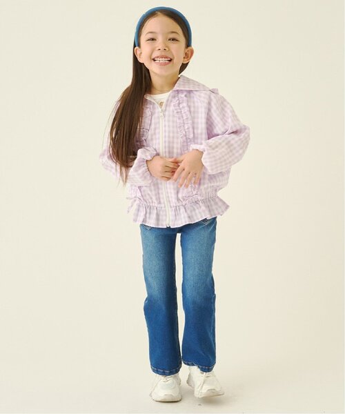 Lycee mine（リセマイン）の「【きれいシルエット】しっかりストレッチハートポケットフレアデニムパンツ【子供服】【キッズ】【女の子】（デニムパンツ・キッズ・ブルー/サックスブルー・120cm/100cm/140cm/110cm/130cm/150cm）」の16枚目の写真