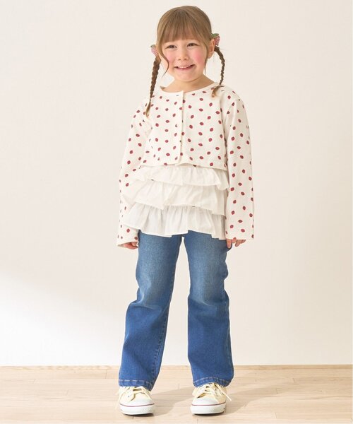 Lycee mine（リセマイン）の「【きれいシルエット】しっかりストレッチハートポケットフレアデニムパンツ【子供服】【キッズ】【女の子】（デニムパンツ・キッズ・ブルー/サックスブルー・120cm/100cm/140cm/110cm/130cm/150cm）」の18枚目の写真