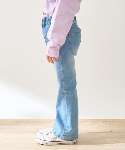 Lycee mine（リセマイン）の「【きれいシルエット】しっかりストレッチハートポケットフレアデニムパンツ【子供服】【キッズ】【女の子】（デニムパンツ・キッズ・ブルー/サックスブルー・120cm/100cm/140cm/110cm/130cm/150cm）」の21枚目の写真