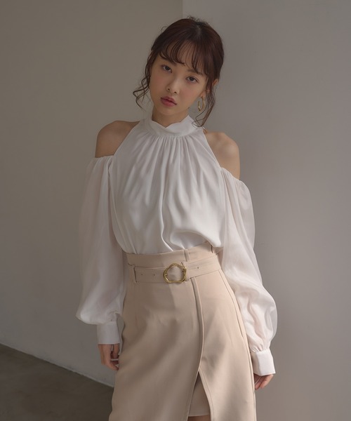 INGNI SOELA(イングソエラ)の「【INGNI SOELA】2Wayシアー肩開きブラウス/WEB限定(シャツ/ブラウス・レディース・ブラック/オフホワイト/ネイビー/ピンク・FREE)」の19枚目の写真