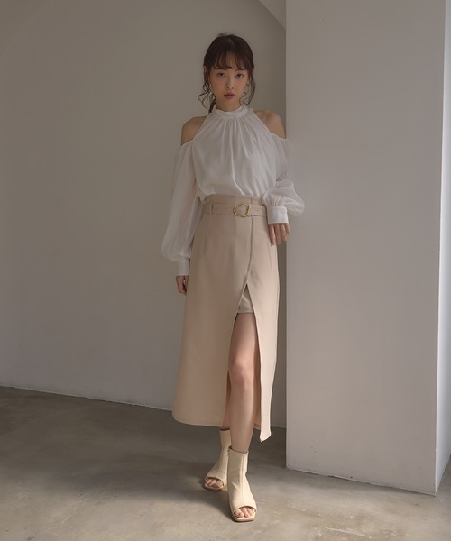 INGNI SOELA(イングソエラ)の「【INGNI SOELA】2Wayシアー肩開きブラウス/WEB限定(シャツ/ブラウス・レディース・ブラック/オフホワイト/ネイビー/ピンク・FREE)」の21枚目の写真