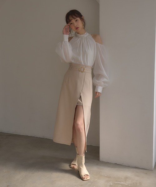 INGNI SOELA(イングソエラ)の「【INGNI SOELA】2Wayシアー肩開きブラウス/WEB限定(シャツ/ブラウス・レディース・ブラック/オフホワイト/ネイビー/ピンク・FREE)」の22枚目の写真