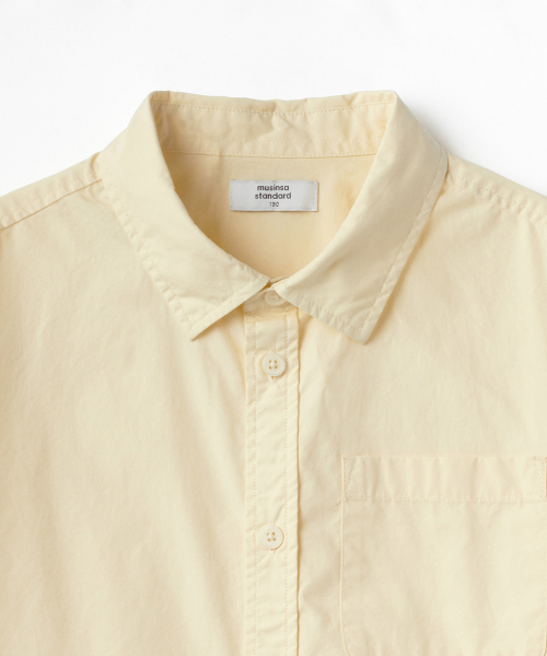 MUSINSA STANDARD KIDS（ムシンサスタンダードキッズ）の「リラックスドウォッシュドポプリンシャツ[レモン]（シャツ/ブラウス・レディース・その他・120/130/140/150/160/110）」の4枚目の写真