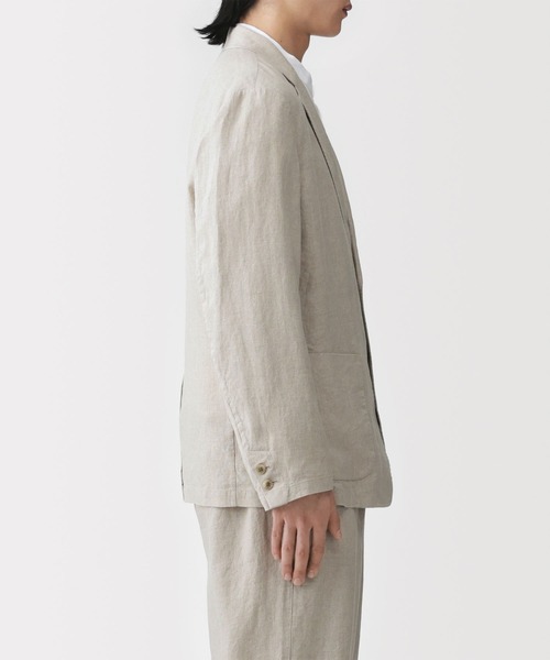 無印良品（ムジルシリョウヒン）の「紳士 リネン洗いざらしジャケット（その他アウター・メンズ・キナリ/ネイビー/ブラック・S/M/L/XL）」の5枚目の写真