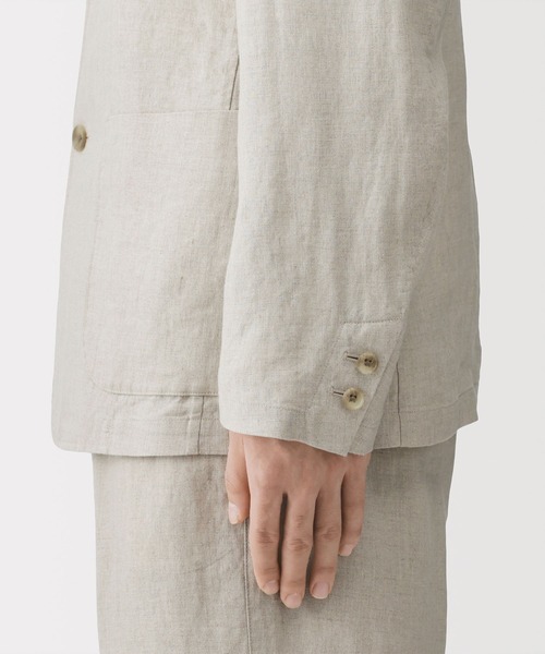 無印良品（ムジルシリョウヒン）の「紳士 リネン洗いざらしジャケット（その他アウター・メンズ・キナリ/ネイビー/ブラック・S/M/L/XL）」の8枚目の写真