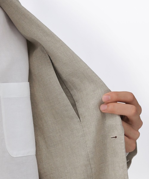 無印良品（ムジルシリョウヒン）の「紳士 リネン洗いざらしジャケット（その他アウター・メンズ・キナリ/ネイビー/ブラック・S/M/L/XL）」の9枚目の写真