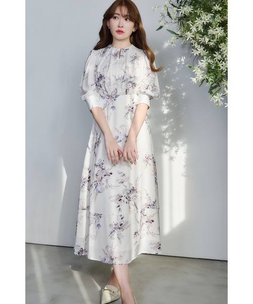 ワンピース French Bouquet Puff Sleeve Dress S French Bouquet Puff Sleeve Dress（ワンピース）｜Her lip to（ハー