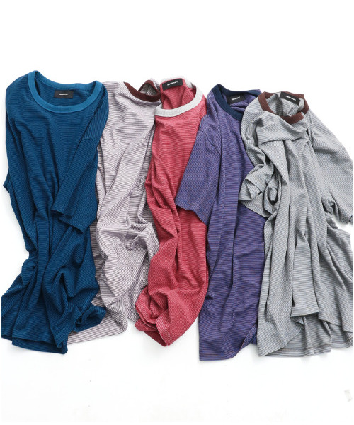 999HUMANITY(999ヒューマニティ)の「ストライプハーフTシャツ(アイボリーインディゴ)(Tシャツ/カットソー・レディース・その他・0(XS)/1(S)/2(M)/3(L))」の5枚目の写真